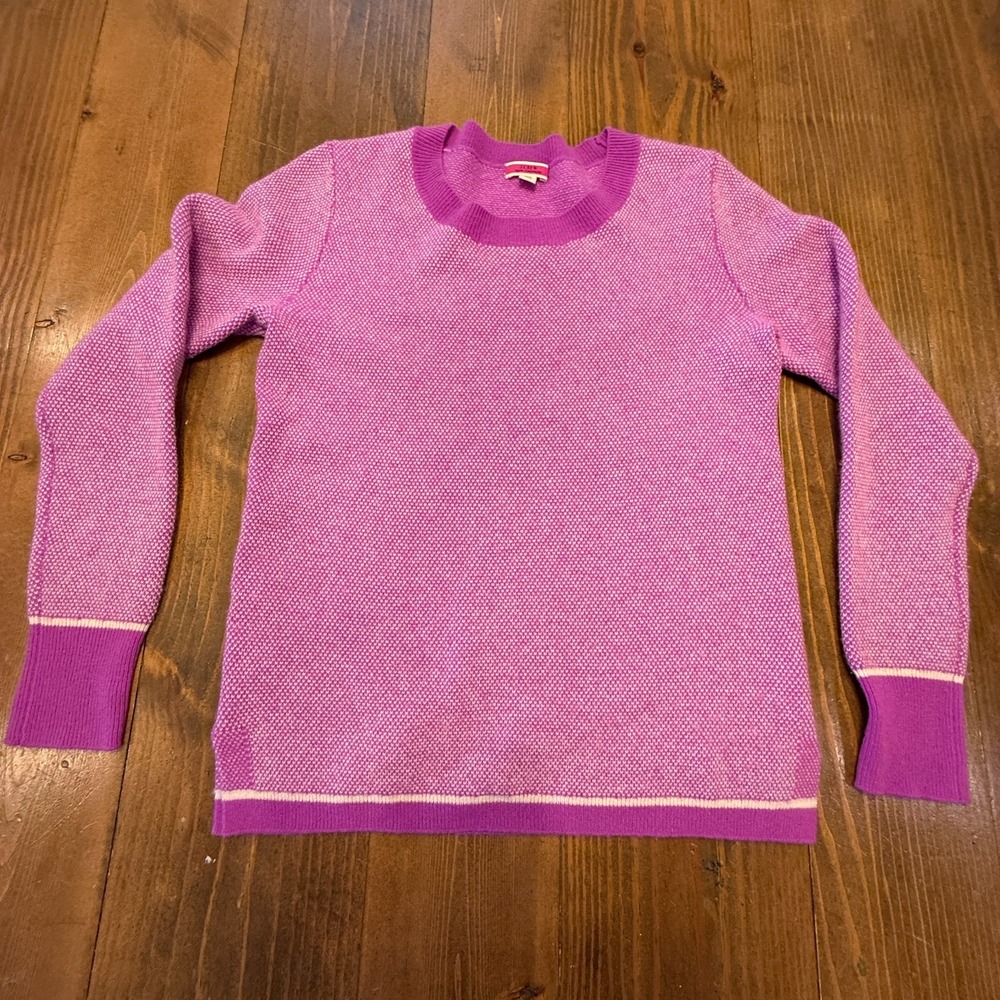 J.Crew‎ 100% Cashmere Birds Eye Stitch Sweater Hot Pink Size XS Cozy Soft